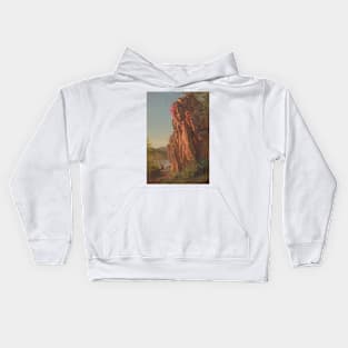 Landscape with Large Rock, possibly North Carolina by Frederic Edwin Church Kids Hoodie